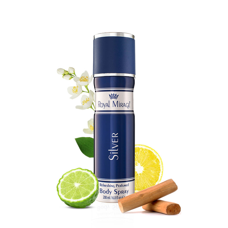ROYAL MIRAGE BODY SPRAY 200ML SILVER
