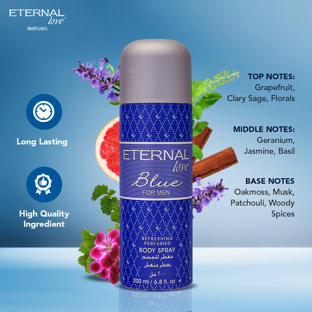 ETERNAL LOVE BODY SPRAY 200ML BLUE MEN
