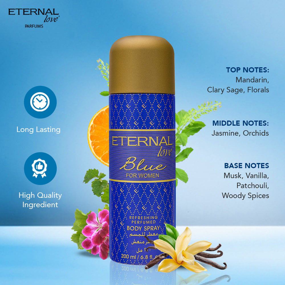 ETERNAL LOVE BODY SPRAY 200ML BLUE WOMEN