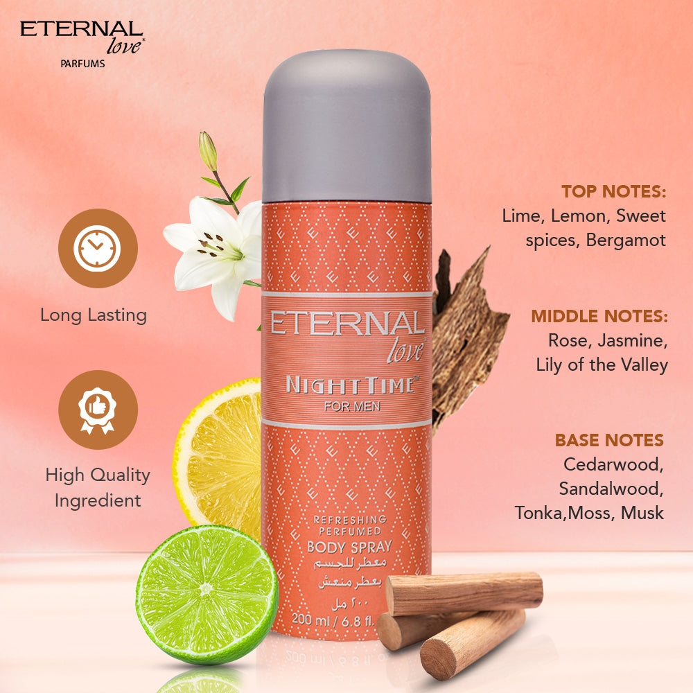 ETERNAL LOVE BODY SPRAY 200ML NIGHT TIME MEN