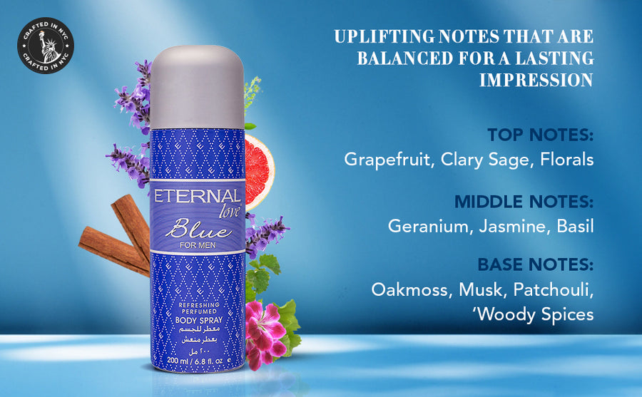 ETERNAL LOVE BODY SPRAY 200ML BLUE MEN - A+ Image 2