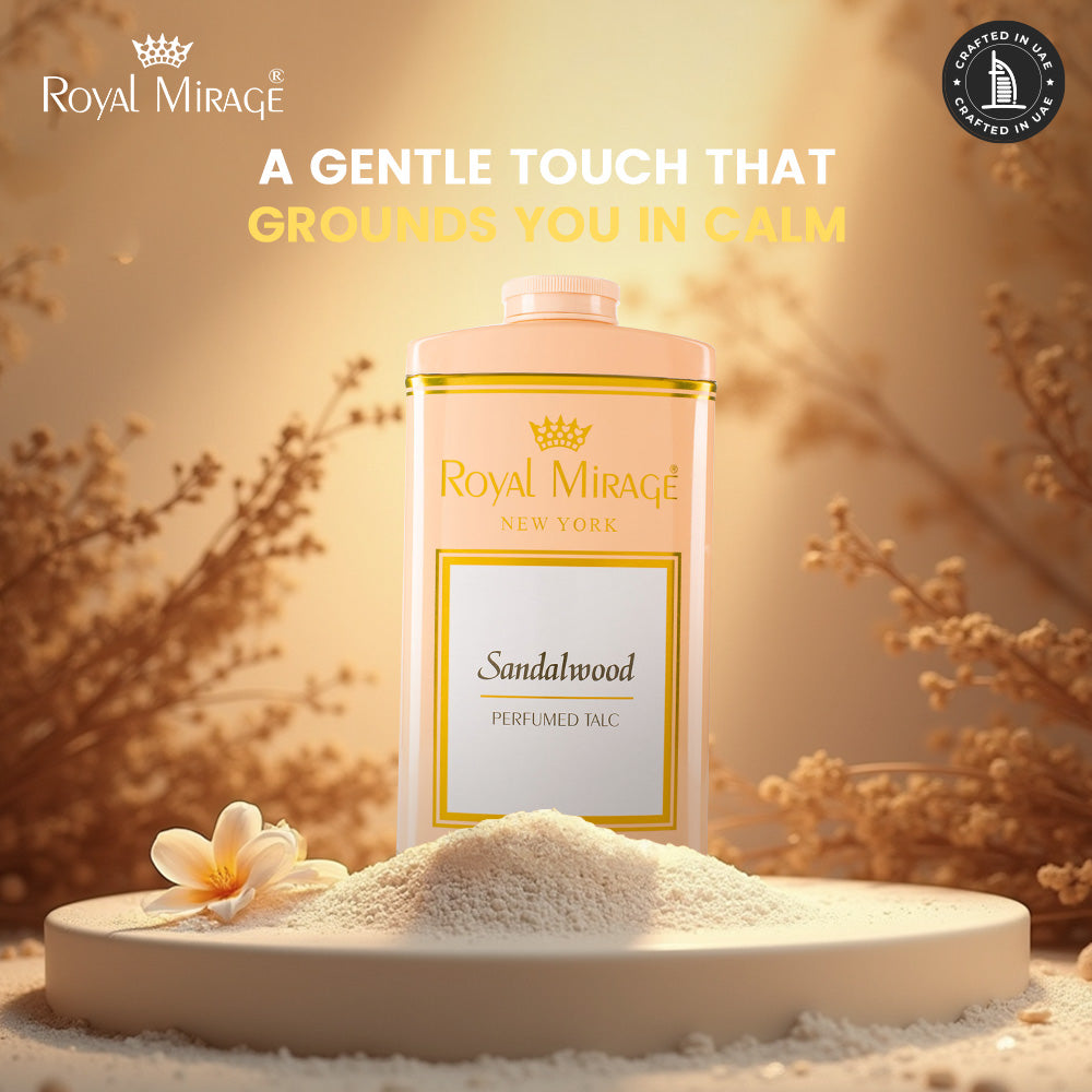 ROYAL MIRAGE TALC 250GM SANDALWOOD