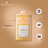 ROYAL MIRAGE TALC 250GM SANDALWOOD - Image 4