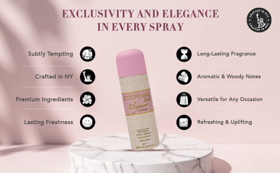 ETERNAL LOVE BODY SPRAY 200ML ELEGANCE WOMEN - A+ Image 4