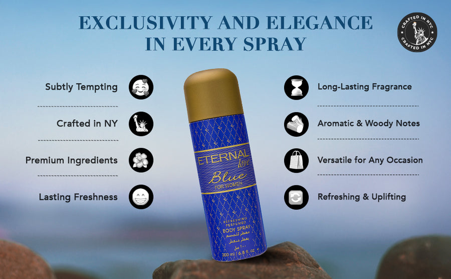 ETERNAL LOVE BODY SPRAY 200ML BLUE WOMEN - A+ Image 4