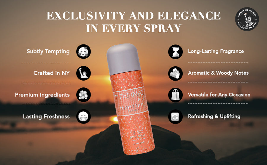 ETERNAL LOVE BODY SPRAY 200ML NIGHT TIME MEN - A+ Image 3