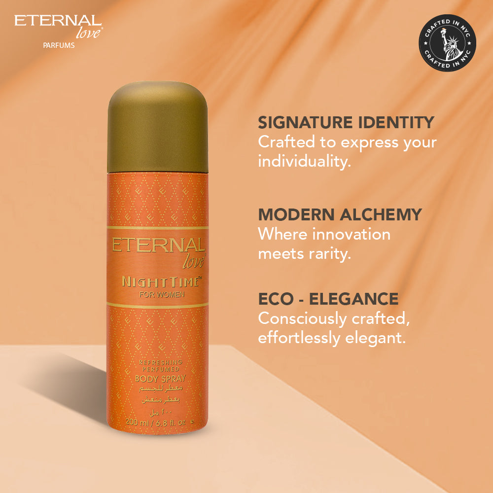 ETERNAL LOVE BODY SPRAY 200ML NIGHT TIME WOMEN