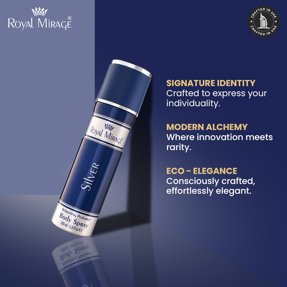 Royal Mirage Classics Silver Body Spray Unisex 200ml