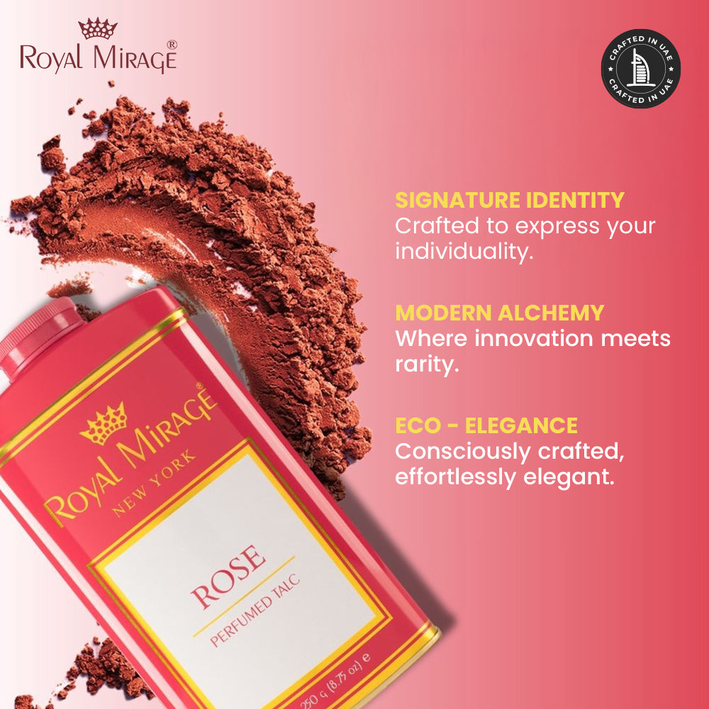 ROYAL MIRAGE TALC 250GM ROSE