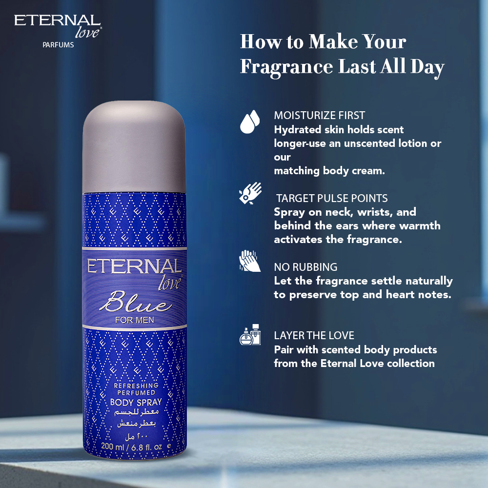ETERNAL LOVE BODY SPRAY 200ML BLUE MEN
