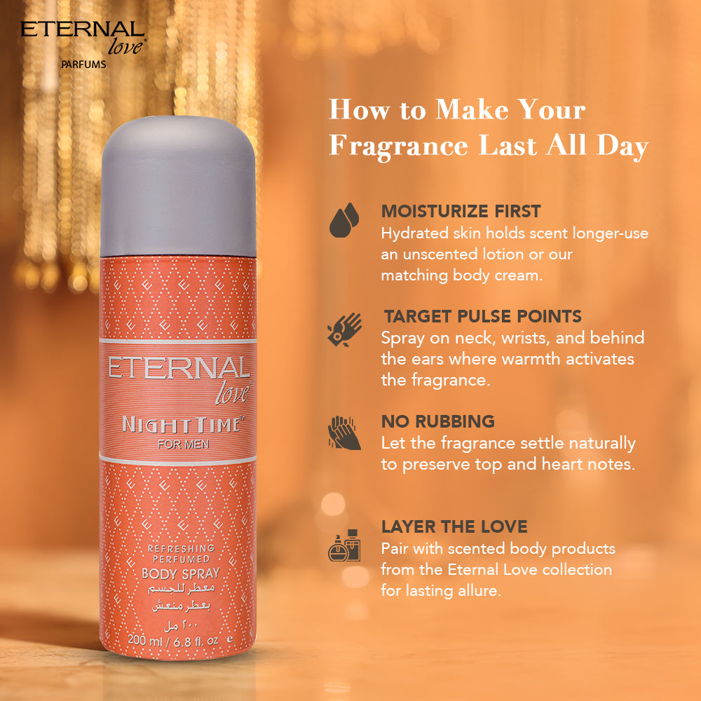 ETERNAL LOVE BODY SPRAY 200ML NIGHT TIME MEN