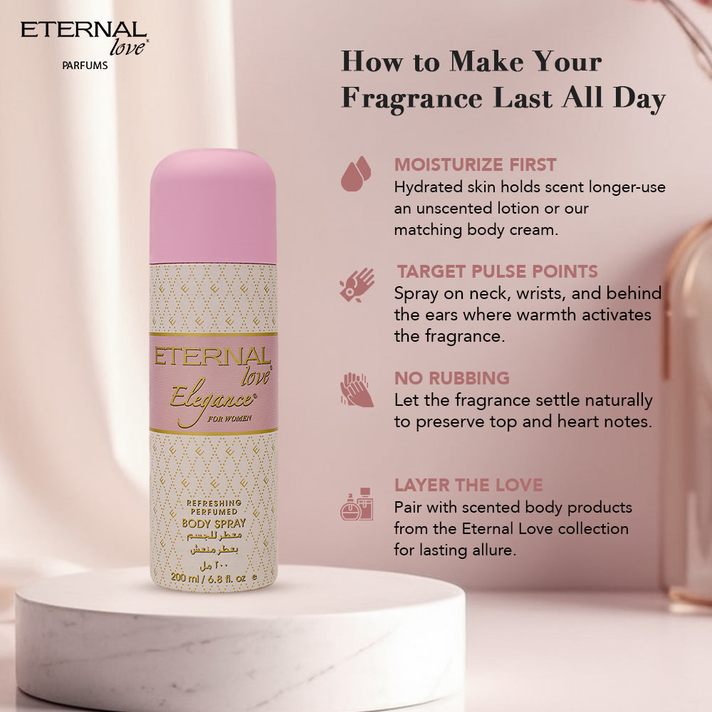 ETERNAL LOVE BODY SPRAY 200ML ELEGANCE WOMEN