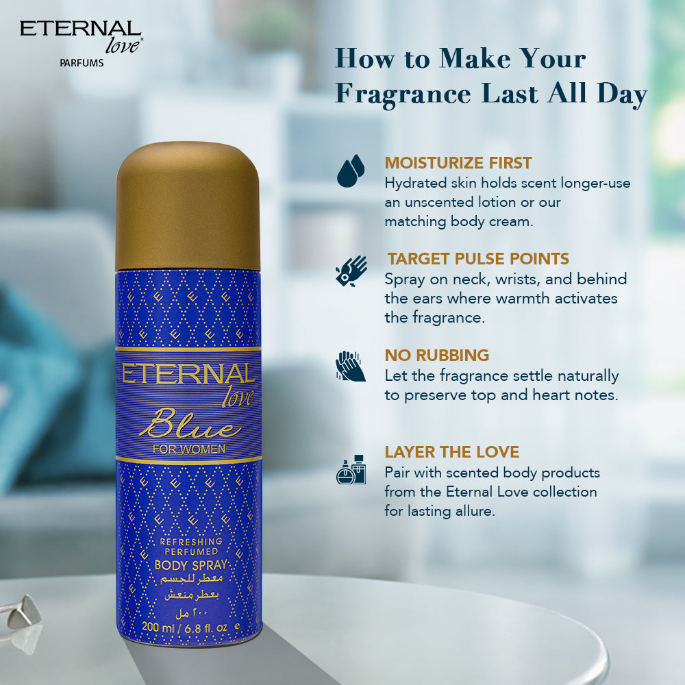 ETERNAL LOVE BODY SPRAY 200ML BLUE WOMEN