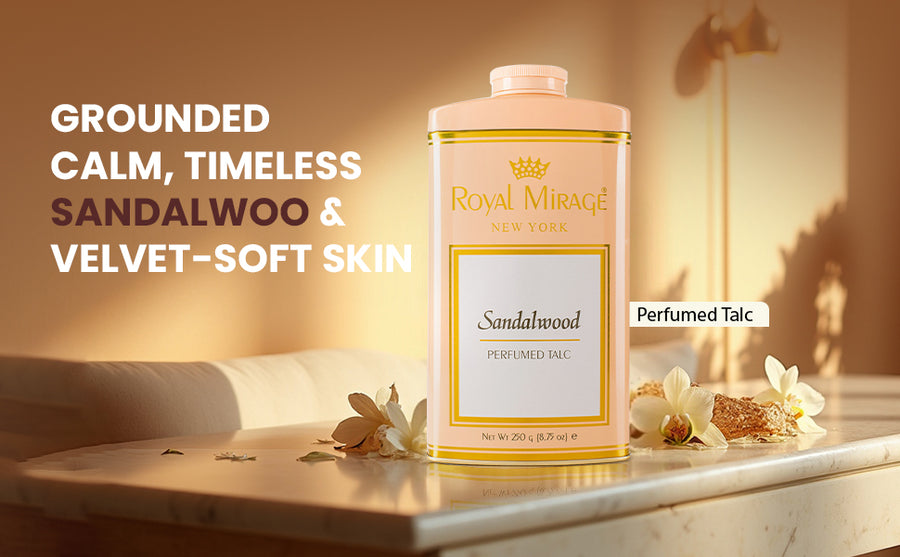 ROYAL MIRAGE TALC 250GM SANDALWOOD - A+ Image 1