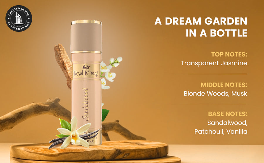 ROYAL MIRAGE BODY SPRAY 200ML SANDALWOOD - A+ Image 2