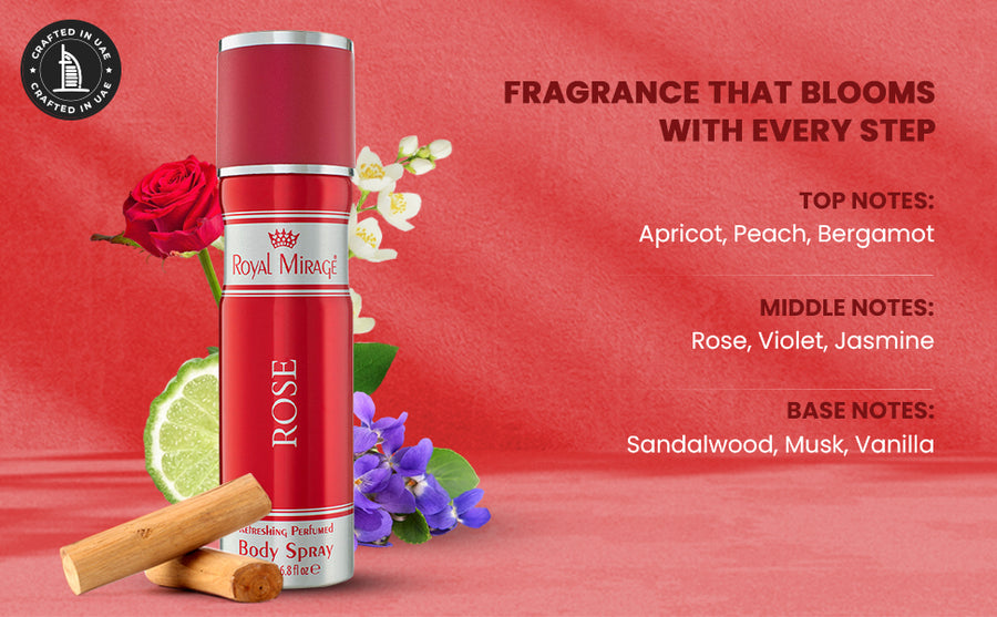 ROYAL MIRAGE BODY SPRAY 200ML ROSE - A+ Image 2