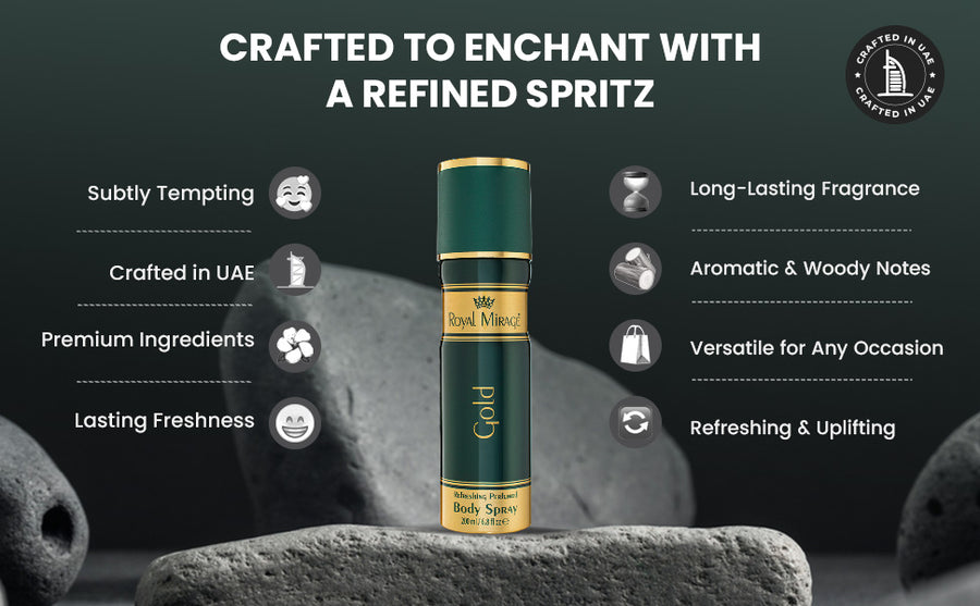 ROYAL MIRAGE BODY SPRAY 200ML GOLD - A+ Image 4