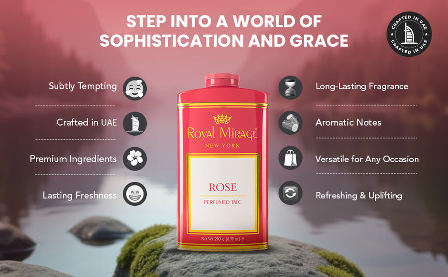 ROYAL MIRAGE TALC 250GM ROSE - A+ Image 4