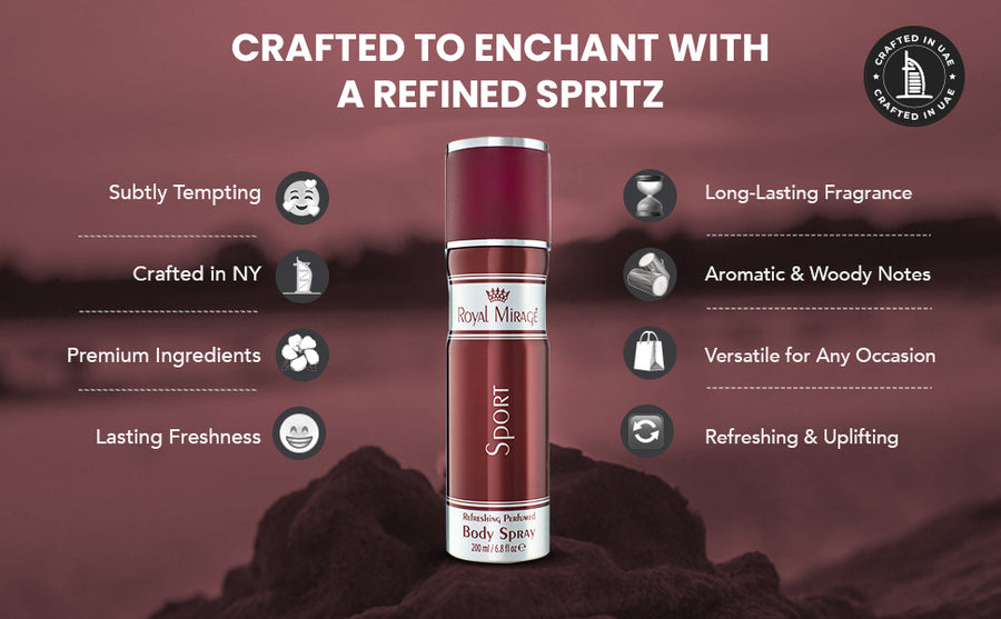 ROYAL MIRAGE BODY SPRAY 200ML SPORT - A+ Image 4