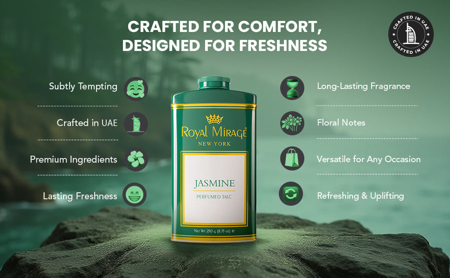 ROYAL MIRAGE TALC 250GM JASMINE - A+ Image 4