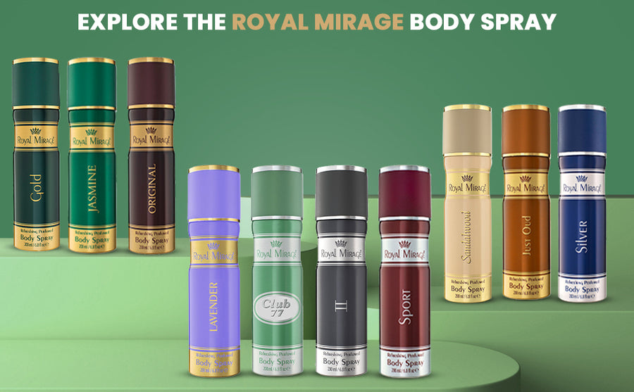 ROYAL MIRAGE BODY SPRAY 200ML CLUB 77 - A+ Image 5