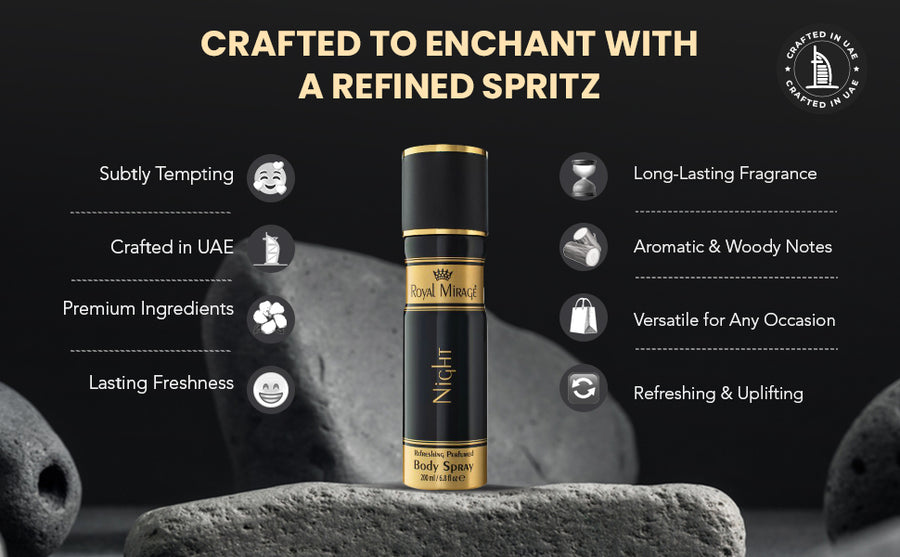ROYAL MIRAGE BODY SPRAY 200ML NIGHT - A+ Image 4